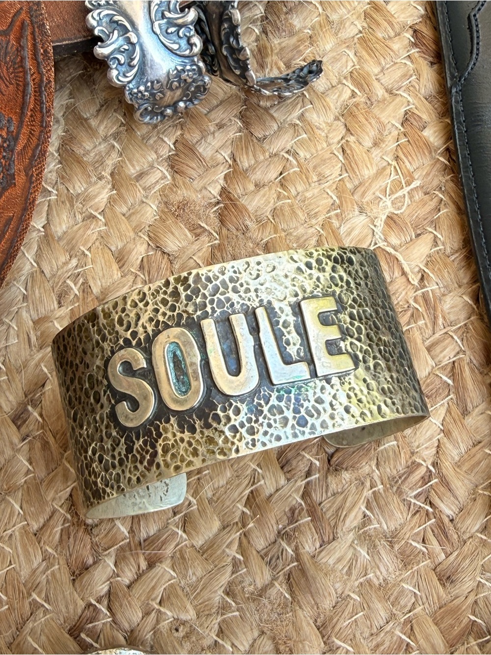 SOULE Cuff Bracelet, Vintage, Gypsy Soule, Silver, bohemian